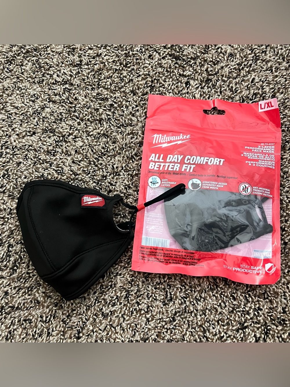 Milwaukee All-Day Comfort Reusable Face Mask | Black | L/XL